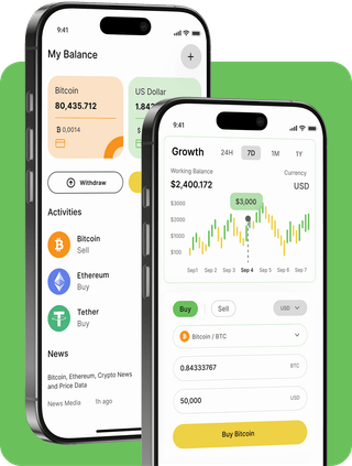 CryptoAir trading platform with live market data